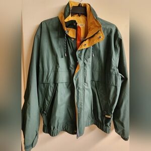 London Fog Green/Orange Jacket With Hood In Collar Size Large